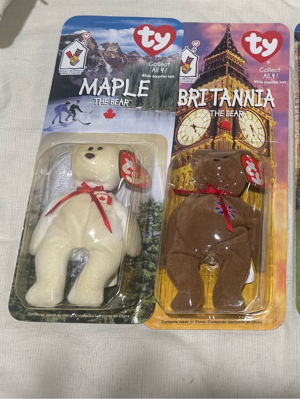 Set of 4 1999 Collectors Mini Beanie Babies